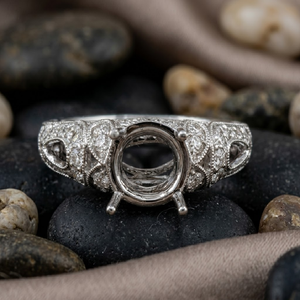 Bague de fiançailles semi-montée classique pour femme en or blanc 18 carats avec diamant véritable taille brillant, qualité supérieure, fabrication OEM chinoise fiable - Product Image 2