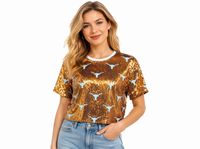 Vente directe d'usine - Maillot de football américain personnalisé pour femmes avec paillettes - T-shirt à paillettes pour le jour du match - Pour l'équipe NFL du Texas