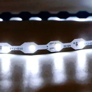 SUNLED lampu Strip LED bentuk S, cahaya strip led 2835 dapat ditekuk 6.5mm 60 LED/m 12v pita garis smd led lampu Strip untuk huruf bengkok