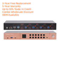 Commutateur KVM HDMI TESmart 4x2, 4 PC, prise en charge de deux moniteurs, 4K 60Hz, USB 3.0 pour les constructeurs de systèmes informatiques et les ingénieurs en test de matériel