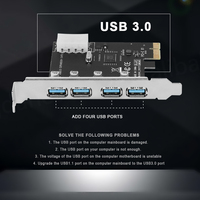 Tarjeta de Expansión BAJEAL/OEM PCI-E USB 3.0, 4+1 Puertos, Velocidad Completa 12Mbps, Compatible con Windows 10/8/7/Vista/XP/Linux, Stock Usado de 12 Meses
