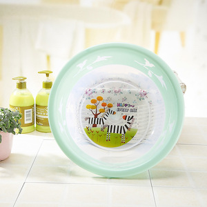 Plastic Washbasin Transparent PP Material <b>Round</b> Deepened Thickened <b>Basin</b> For Household Use Blue Color - Product Image 3