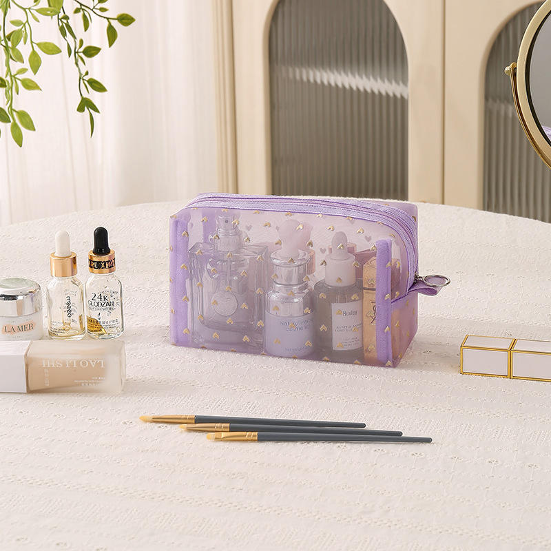 กระเป๋าทรงแปดเหลี่ยมสีม่วงขนาดเล็ก