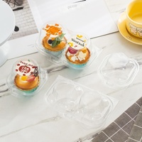 Boîte d'emballage pour cupcakes, plateau simple ou double, boîte transparente en PET de qualité alimentaire pour tarte, dessert/mousse, pâtisserie