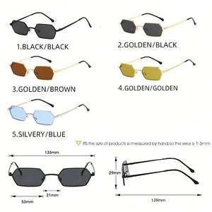 Lunettes de soleil carrées en métal UV400 pour hommes et femmes, style punk vintage, petite monture, avec logo personnalisé 2025 - Product Image 5
