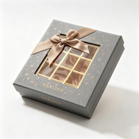 Boîte cadeau de luxe personnalisée pour bonbons, en carton alimentaire, avec compartiments quadrillés, pour chocolats, idéale pour mariage et Saint-Valentin