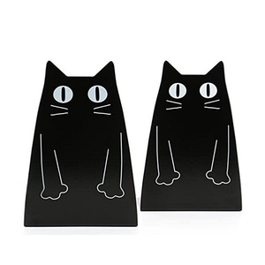 U-Shaped Cat Design Metal <b>Book</b> Ends Black + White Color Simple Modern Style Customized Size for Home Decor Storage <b>Books</b> CDs - Product Image 3