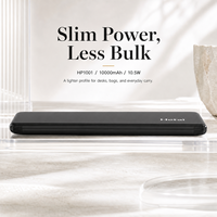 Batterie externe portable ultra-fine 10000 mAh 10,5 W max, multi-ports, avec sorties Micro USB, Type C et USB-A pour téléphone portable