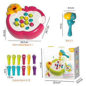 Juego de mesa educativo Montessori interactivo electrónico para atrapar gusanos para niños pequeños, juguetes de pesca de aprendizaje - Product Image 4