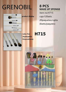 Set di pennelli per trucco Grenobil 9 pezzi con setole sintetiche e manico in legno H715 - Product Image 3