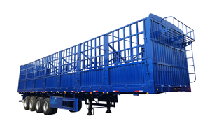 Remolque de ganado de tres ejes con vallas laterales para transporte de animales, semirremolque con vallas para la venta - Product Image 4