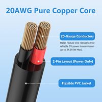 Cable Adaptador USB-C a DC, Conector Tipo-C con Disparador PD, Cable de Alimentación con Voltaje Ajustable de 5V 9V 12V 15V 20V, Carga Rápida