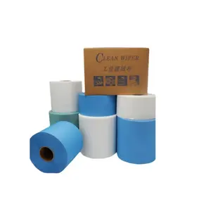 Multi-Purpose 60gsm Blue Dry Disposable Lint Free Nonwoven Cleanroom Wiping Paper Industrial Wiper Roll