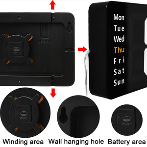 Kỹ thuật số phòng khách hiện đại đồng hồ treo tường màu đỏ cho ngày ngày tuần và nhiệt độ - Product Image 6