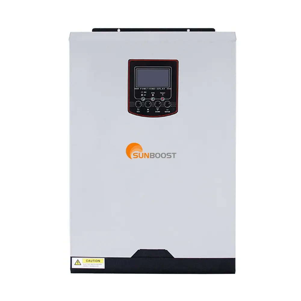Sunboost Inverter tenaga surya hibrida, Inverter tali pintar 24V MPPT 48V 5kW 5000W, efisiensi otomatis bersertifikat CE untuk sistem Off-Grid