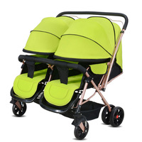 Poussette double pour jumeaux avec siège inclinable et roues multidirectionnelles en plastique, pour les enfants de 0 à 3 ans, CN