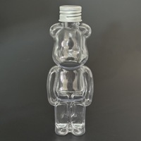 Bouteilles d'eau en plastique pour animaux de compagnie en forme d'ours mignonnes et transparentes, jetables, de 150 ml, 250 ml, 350 ml, 500 ml, pour boissons, jus, boissons