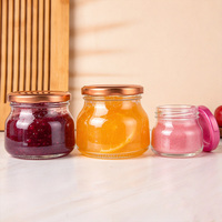 Bocaux en verre transparent multi-tailles avec couvercles à vis en métal, contenants de stockage alimentaire pour miel, yaourt, gelée, emballage pour nid d'oiseau