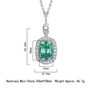 Trendy Eco-friendly <b>Copper</b> Cubic Zirconia Jewelry Simulation Colorful Gemstone Pendant Necklace for Women Casual Office Wear - Product Image 3