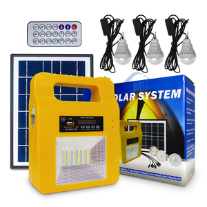 GCSOAR Mini fuente de alimentación de emergencia portátil 12V 20W Generador solar con panel solar Luz LED