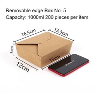 Caja de Papel Kraft Desechable para Comida para Llevar, Ensaladas de Frutas, Pollo Frito, Caja Rectangular Marrón Personalizable