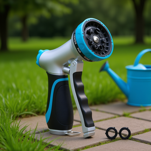 Boquilla para manguera de jardín, 10 patrones de pulverización, diseño ergonómico para riego y lavado, modelo D0100X3ERVP - Product Image 2