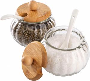 Factory Direct Bamboo High Quality <b>Kitchen</b> Shelf Rack Tiered Bamboo Spice Racks With Glass Jar - Product Image 5