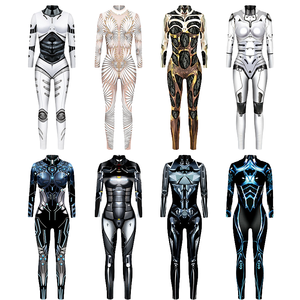 Costume da Robot per Bambini per <span class=keywords><strong>Halloween</strong></span>, Tuta Aderente Elastica con Stampa Digitale 3D, Armatura Meccanica - Product Image 1