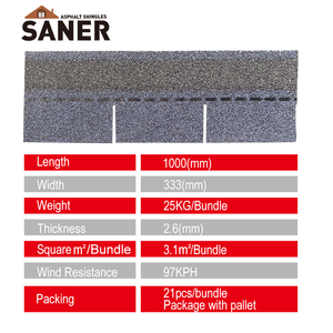 Bonne qualité bitumineux fibre de verre asphalte bardeaux couvreurs avec architectural - Product Image 5