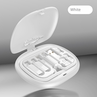 Kit de Cable de Datos USB Multifuncional de 60W 3A, Carga Rápida 6 en 1, Juego de Adaptadores de Viaje Trenzados para Cable de Carga de Teléfono Móvil