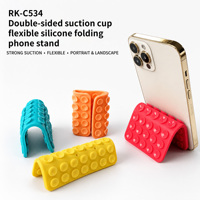 Support de téléphone antidérapant RK-C534 à double face en silicone, pliable et flexible, pour surface lisse, mains libres