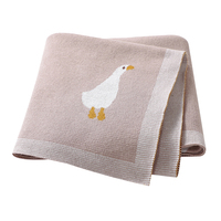 Mimixiong Vente chaude Couverture pour nouveau-né en tricot personnalisée 100*80 cm Couverture d'emmaillotage en coton animal canard Vente en gros Couverture pour bébé Super douce