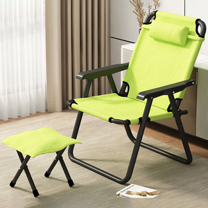 Pesca Viajes Sillas de playa Camping Patio Sillas ultraligeras al aire libre Relax Ergonómico <span class=keywords><strong>Tumbona</strong></span> Plegable Muebles de jardín con taburete - Product Image 5