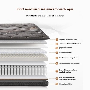 Nệm Graphene cỡ 1.8 mét dày 5 cm Bộ nhớ cao su cotton siêu mềm khách sạn năm sao hiện đại phòng khách - Product Image 5