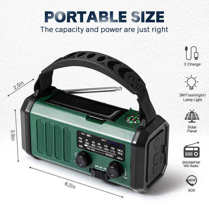 Hurricane Rado Multifunction 10000mah Emergency Radio - NOAA AM/FM Alerts