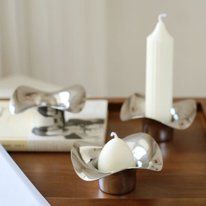 Bloom Botanica tè luce portacandele Set in acciaio inox 304 lucido a specchio argentato - Product Image 4