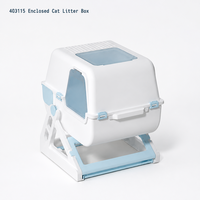 Bac à litière intelligent entièrement fermé pour chat, grande toilette automatique à capot avec tamisage, bac à litière auto-nettoyant manuel pour animaux de compagnie avec tiroir