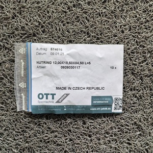 OTT-JAKOB Nutring 12x18.5x04.5 L=5 Spanntechnik Fabriqué en République tchèque - Product Image 1