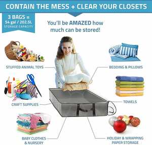 Organizador de Almacenamiento de Tela Reutilizable para Debajo de la Cama, para Guardar Mantas, Edredones y Ropa - Product Image 2