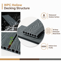 Dalles de terrasse en WPC à effet bois, système de revêtement de sol modulaire pour l'extérieur, adapté aux balcons, patios et jardins résidentiels