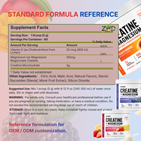 Créatine monohydrate en poudre pour femmes, marque privée, avec magnésium et vitamine D3, 300 g, 60 portions, fabricant de nutrition sportive OEM ODM