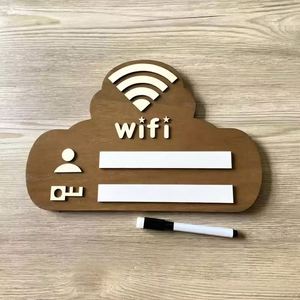 Wholesale Erasable WiFi Password Board with Marker, Visitor/Guest-friendly Wooden WiFi Sign for Office, Airbnb & Coffee Shop - Product Image 2