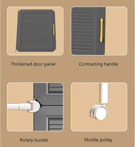 ตู้เสื้อผ้าเด็กแบบประกอบเอง ดีไซน์เรียบง่าย วัสดุพลาสติก พร้อมช่องเก็บของผ้า - Product Image 3