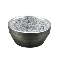 Ensemble de bols en pierre de granit écologiques Shunstone Classic avec base en bois, 2 pièces, emballage personnalisé pour usage en restaurant