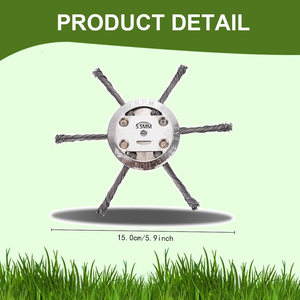 Tête de rechange pour tondeuse à <span class=keywords><strong>gazon</strong></span> électrique, 6 lames, <span class=keywords><strong>brosse</strong></span> à herbe en fil d'acier torsadé - Product Image 4