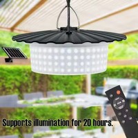 Plafonnier LED Suspendu Portable à Détecteur de Mouvement Solaire IP65, Dimmable, Anti-Poussière, avec Minuteur, pour Garage, Jardin, Villa