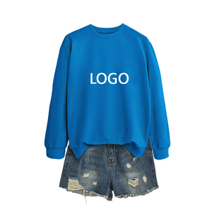 사용자 정의 핫 세일 패션 단색 라운드 넥 풀오버 긴 소매 스웨터 느슨한 남성과 여성 의류 - Product Image 4