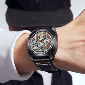 Montre squelette tourbillon de luxe pour homme, verre saphir, acier 316L, aiguilles lumineuses, étanche, mécanique - Product Image 6