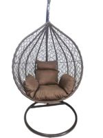 Cadre en acier Tissage à la main rotin rotin chaises œuf suspendues Chaise balançoire avec support meubles de jardin et de patio extérieurs