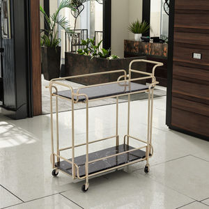 2025 कस्टम लक्जरी सोने की धातु फोल्डिंग बार कार्ट्स ट्रॉली आधुनिक वाइन और खाद्य पदार्थ फोल्डेबल गाड़ी - Product Image 3